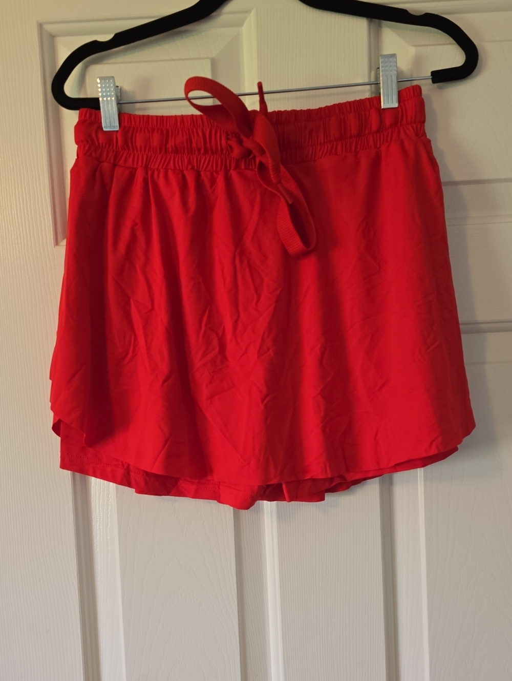 Women's Red Elastic-Waist Drawstring Skort Sz Lg Nwot